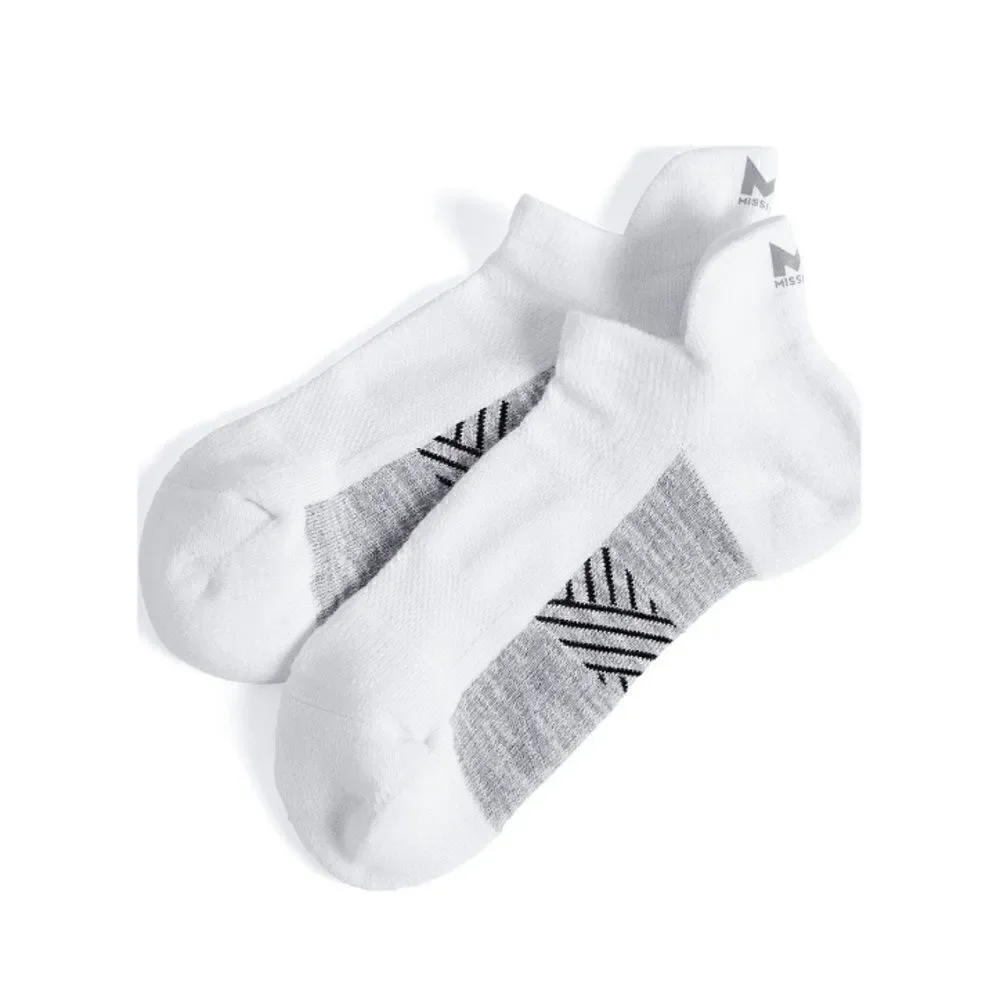 MISSION Unisex Performance Heel Tab, Medium, Black 2,  2-Packs Size L